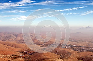 Central Fuerteventura, Canary Islands, view north from Mirador d