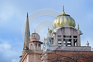 Central Gurdwaras Singh Sabha roof detail in Glasgow city