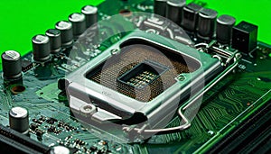 Empty CPU Socket on a Computer Motherboard