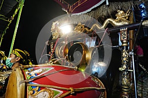 Central Java traditional music player `gamelan`