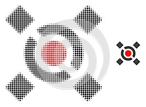 Central Link Halftone Dotted Icon