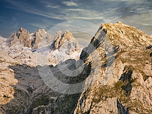 Central Massif seen from El Arcediano track, Picos de Europa National Park and Biosphere Reserve, Asturias and Leon provinces, photo