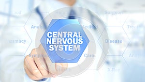 Central nervous system, Doctor working on holographic interface, Motion Graphics