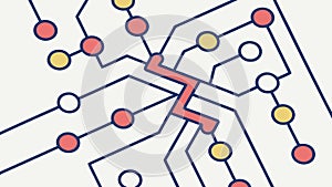 Central Node Circuit Board Network, vector design Generative AI