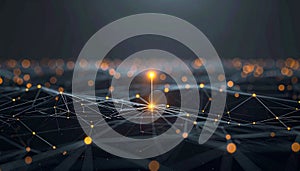 Glowing Digital Network Hub Connection