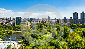 Central Park aerial view in Manhattan, New York.