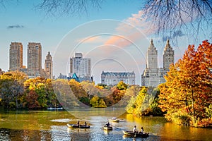 Central Park in autumn  in midtown Manhattan New York City