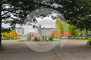 Central park in Joensuu, Finland photo