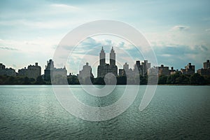 Central Park Lake and skyline