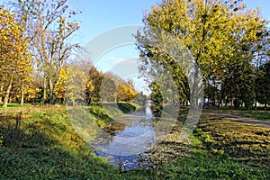 Central Park of Lutsk city in early autumn