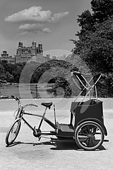Central Park Manhattan The Lake rickshaw bike NY photo