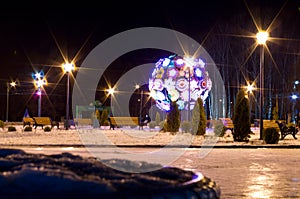 Central Park named after Belousov - night.