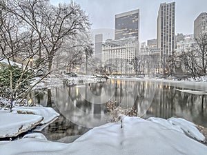 Central Park, New York City blizzard