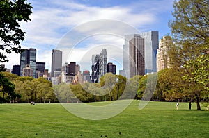 Central Park, NYC: Sheep Meadow & Skyline