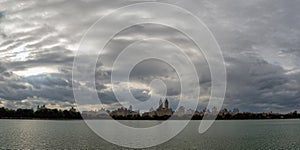 Central Park Reservoir, early morning cloudy day