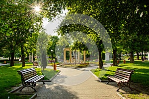 Central park from Simleu Silvaniei city, Salaj county, Transylvania,Romania