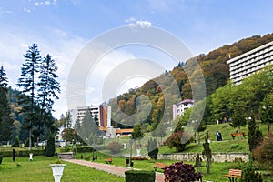 The Central Park of Slanic Moldova, Bacau, Romania