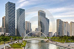 Central Park in Songdo International Business District.Incheon,