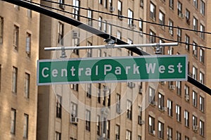 Central Park West Traffic Sign