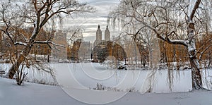 Central Park in winter after snow