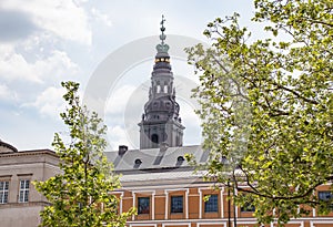 Central Part of Copenhagen city. Tower of the Christiansborg Palace.