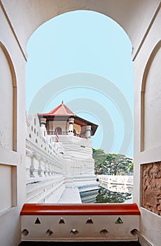 The central part of Temple of the Tooth in Kandy, Sri Lanka
