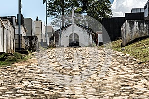 Central path of the cemetery of Paraty, Brazil