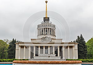 Central pavilion of the National Expocenter in Kiev, Ukraine.