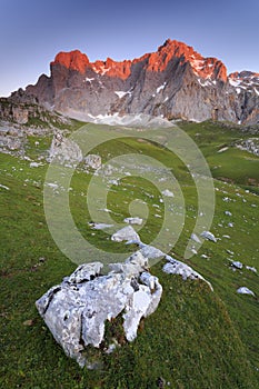 Mountain Peak at sunrise photo