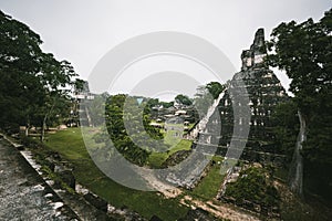 Central plaza of Tikal mayan city