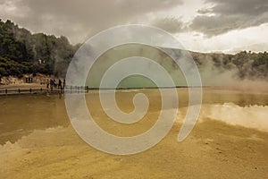 Central Pools at Waiotapu Thermal Wonderland near Rotorua, New Zealand.