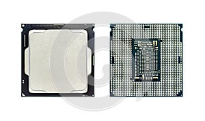 Central processing unit chip.CPU isolated on white