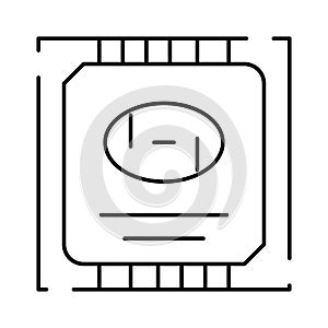 Central processing unit chip line art icon