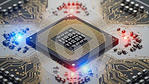 Central processing unit on a circuit board