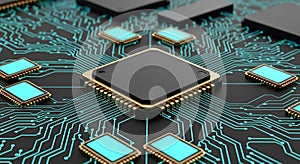 Central Processing Unit on Circuit Board