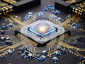 Central processing unit on a circuit board