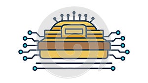 Central Processing Unit or Core Technology Icon vector design Generative AI