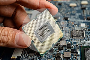 Central Processing Unit, CPU chip processor of computer mainboard, electronic technology