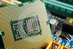 Central Processing Unit, CPU chip processor of computer mainboard, electronic technology