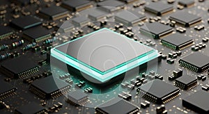 Central Processing Unit (CPU) on Circuit Board - Technology, Computer, Microchip