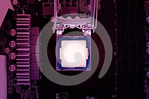 Central processing unit CPU computer server motherboard socket computer components isolated on background