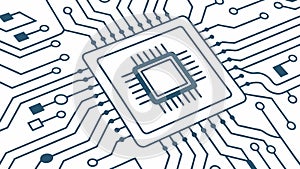 Central Processing Unit (CPU).jpg on Circuit Board, vector design Generative AI
