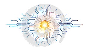 Central Processing Unit, Data and Technology Core, vector design Generative AI