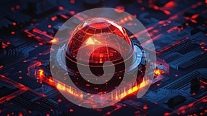 Ai core processing digital data on futuristic circuit board