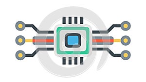 A central processing unit microchip icon for computer hardware, vector design Generative AI