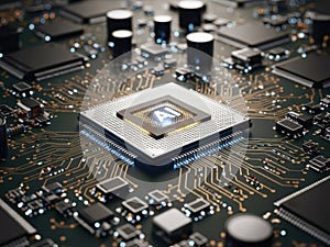 Central processing unit on a motherboard