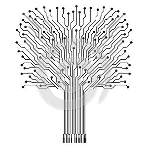 Central Processor Unit Circuit Board Technology Tree Background