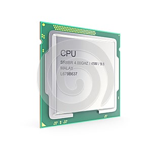 Central processor unit, CPU isolated on white. 3d illustration