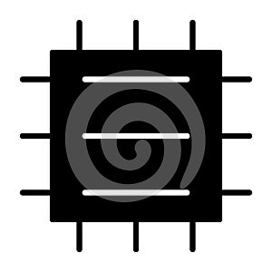 Central Processor Unit Icon. CPU Minimal Pictogram