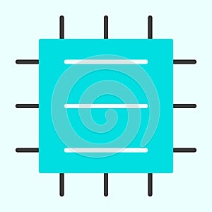 Central Processor Unit Icon. CPU Vector Simple Minimal 96x96 Pictogram